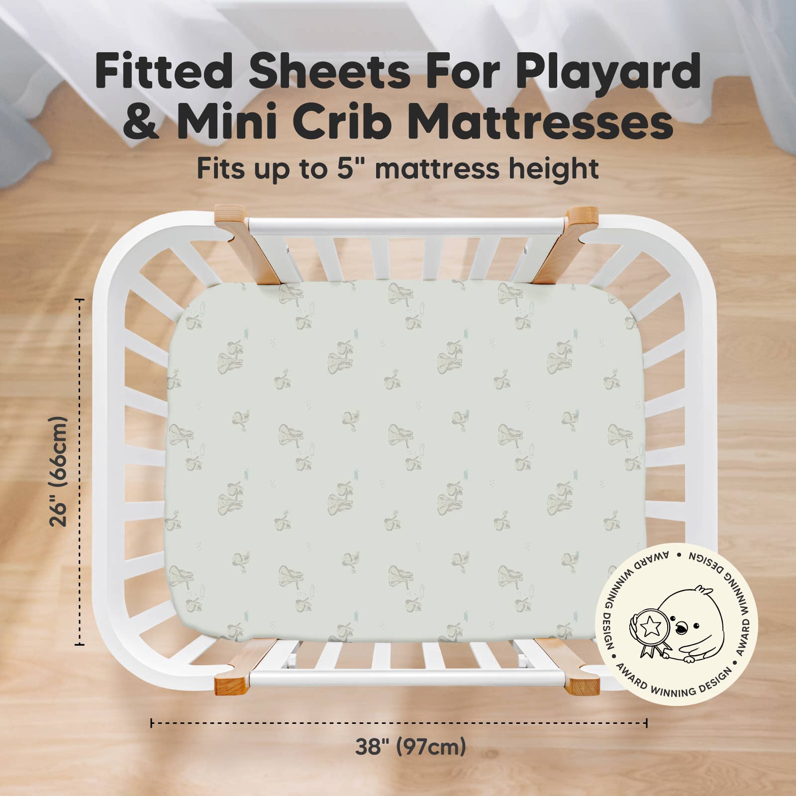 KeaBabies - KeaBabies Isla Fitted Mini Crib Sheets, Pack and Play Sheet - Elly-Giggles N Gear