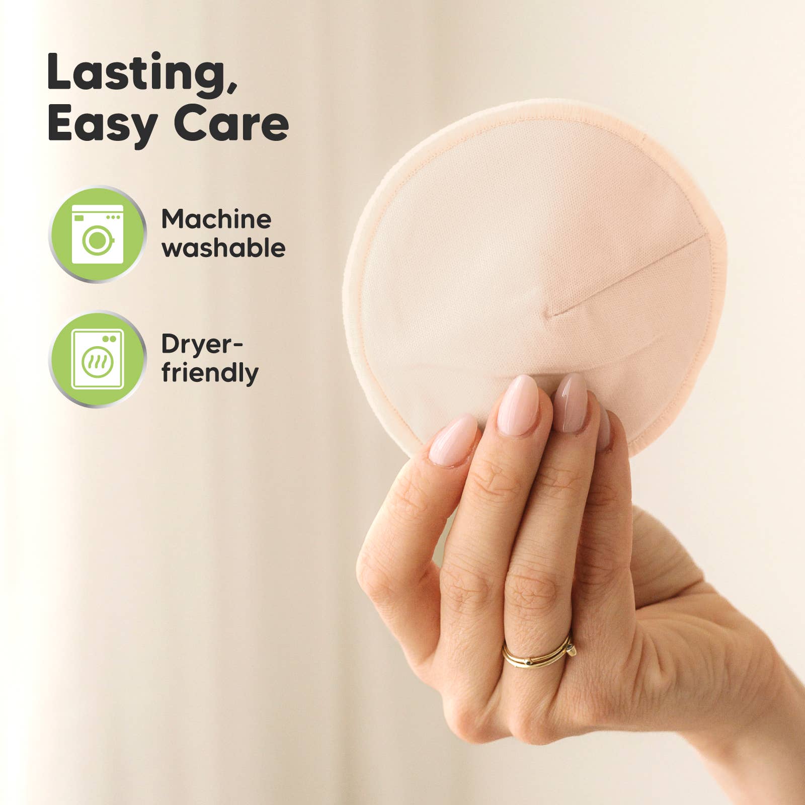 KeaBabies - 14pk Comfy Nursing Pads, Reusable Breastfeeding Pads - Bare Beige / X-Large 5.5"-Giggles N Gear