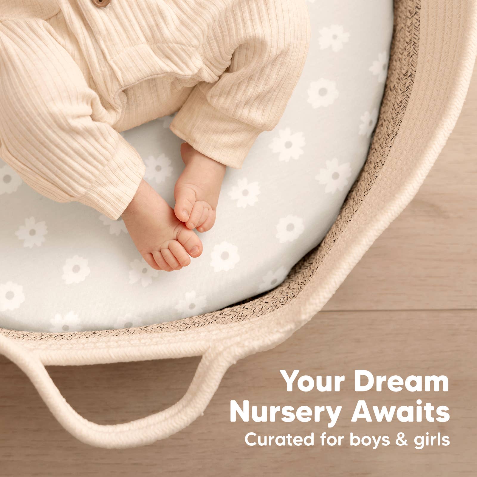 KeaBabies - Isla Bassinet Mattress Sheets Fitted for Baby Girls, Boys - Meadow-Giggles N Gear