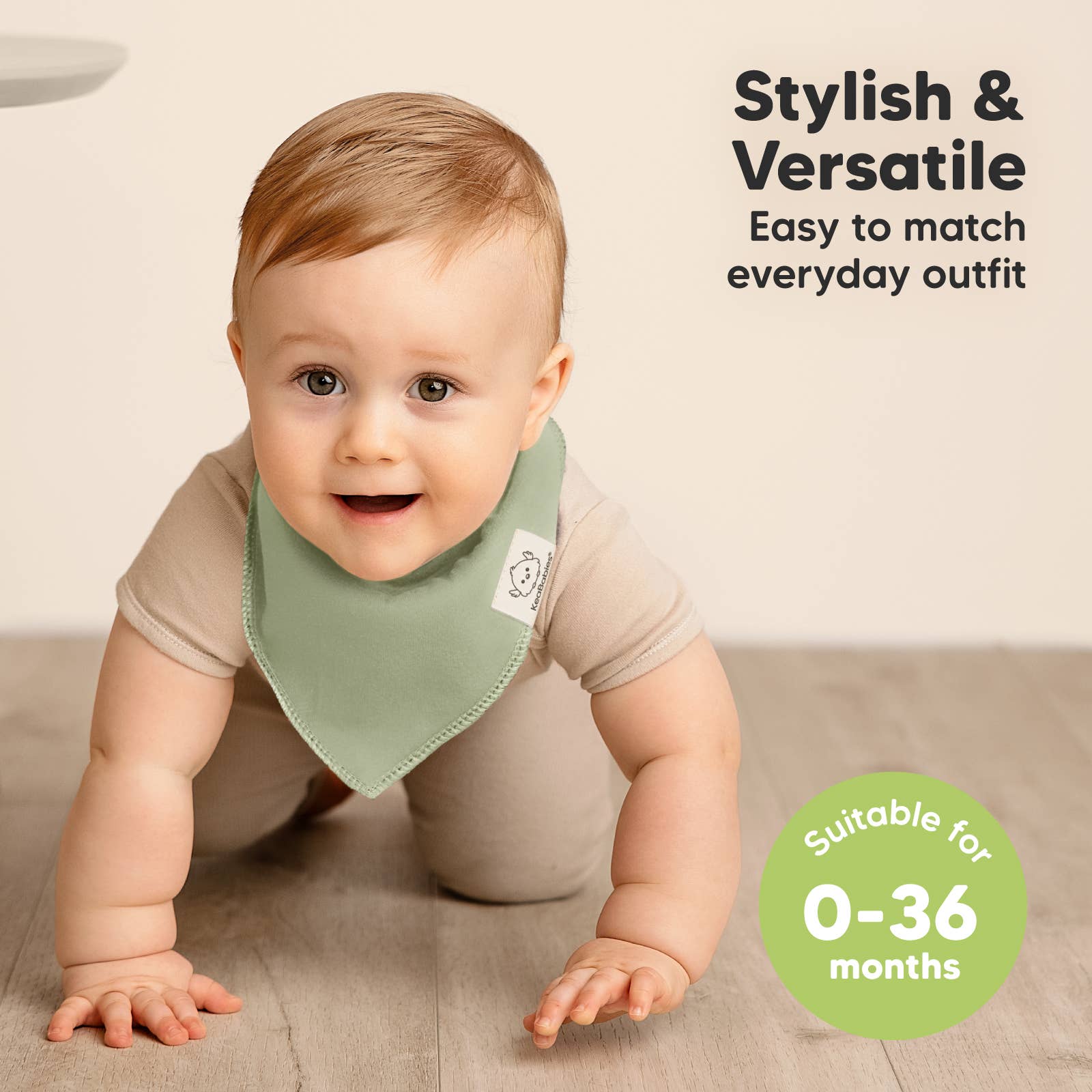 KeaBabies - 8-pack Baby Bandana Bibs for Boys and Girls - Embrace-Giggles N Gear