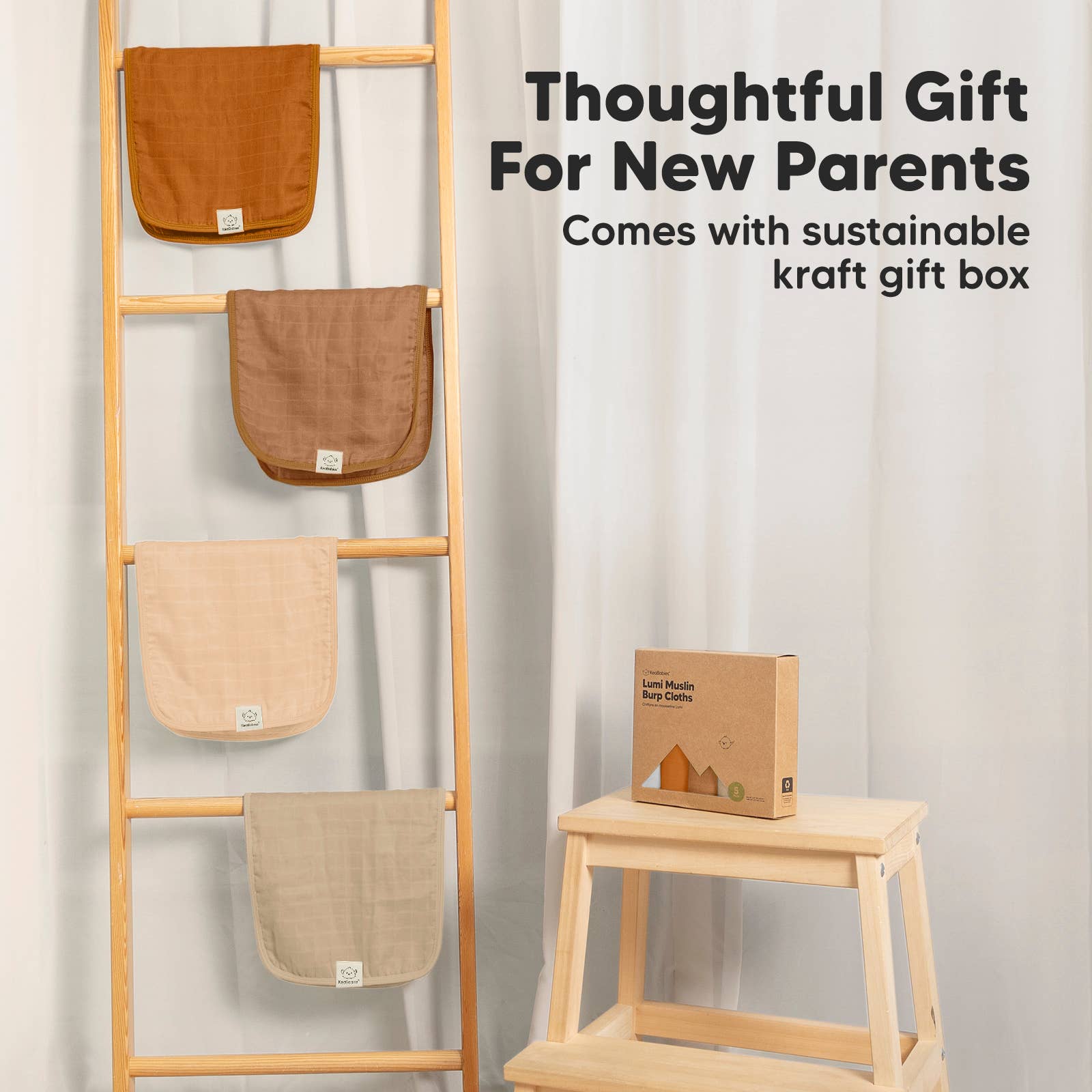 KeaBabies - KeaBabies Lumi Muslin Burp Cloths - Spice-Giggles N Gear