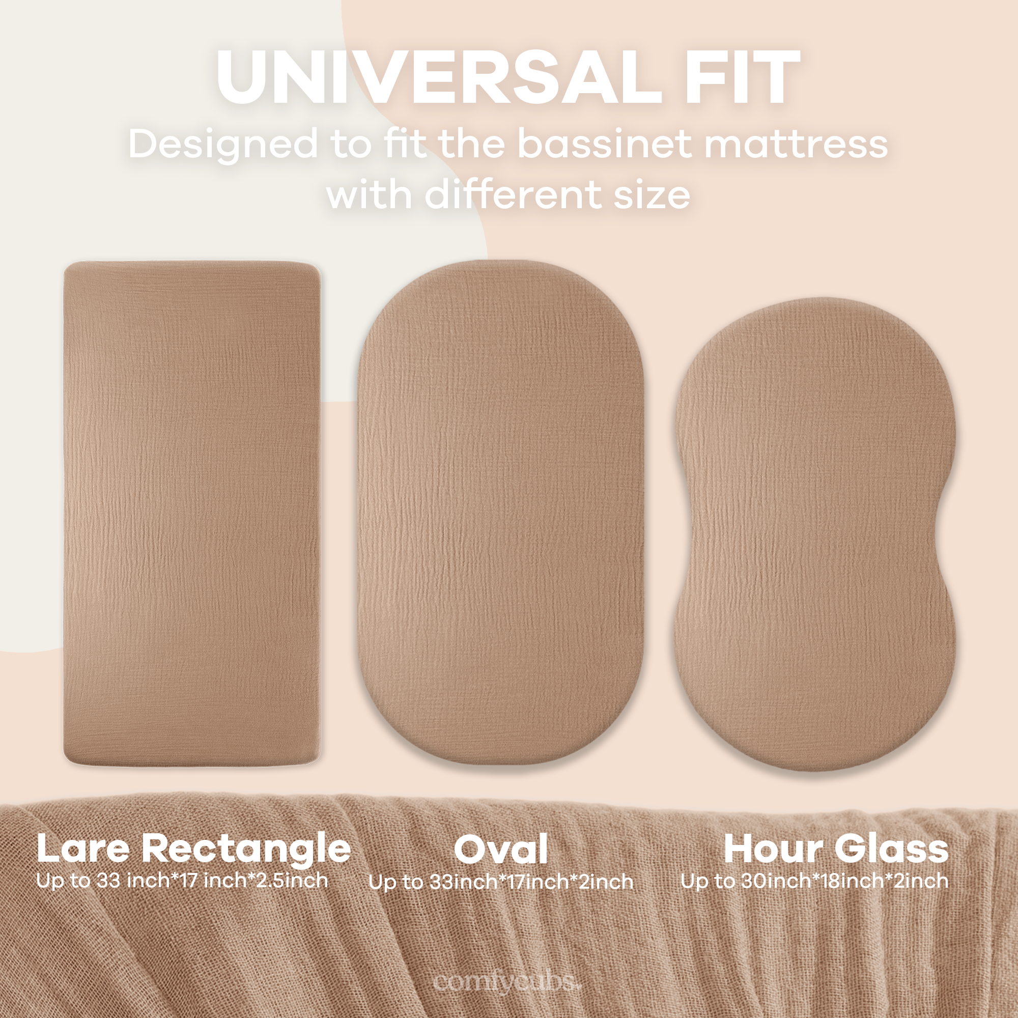 Comfy Cubs - Muslin Fitted Bassinet Crib Sheet, Extra Soft by Comfy Cubs-Giggles N Gear