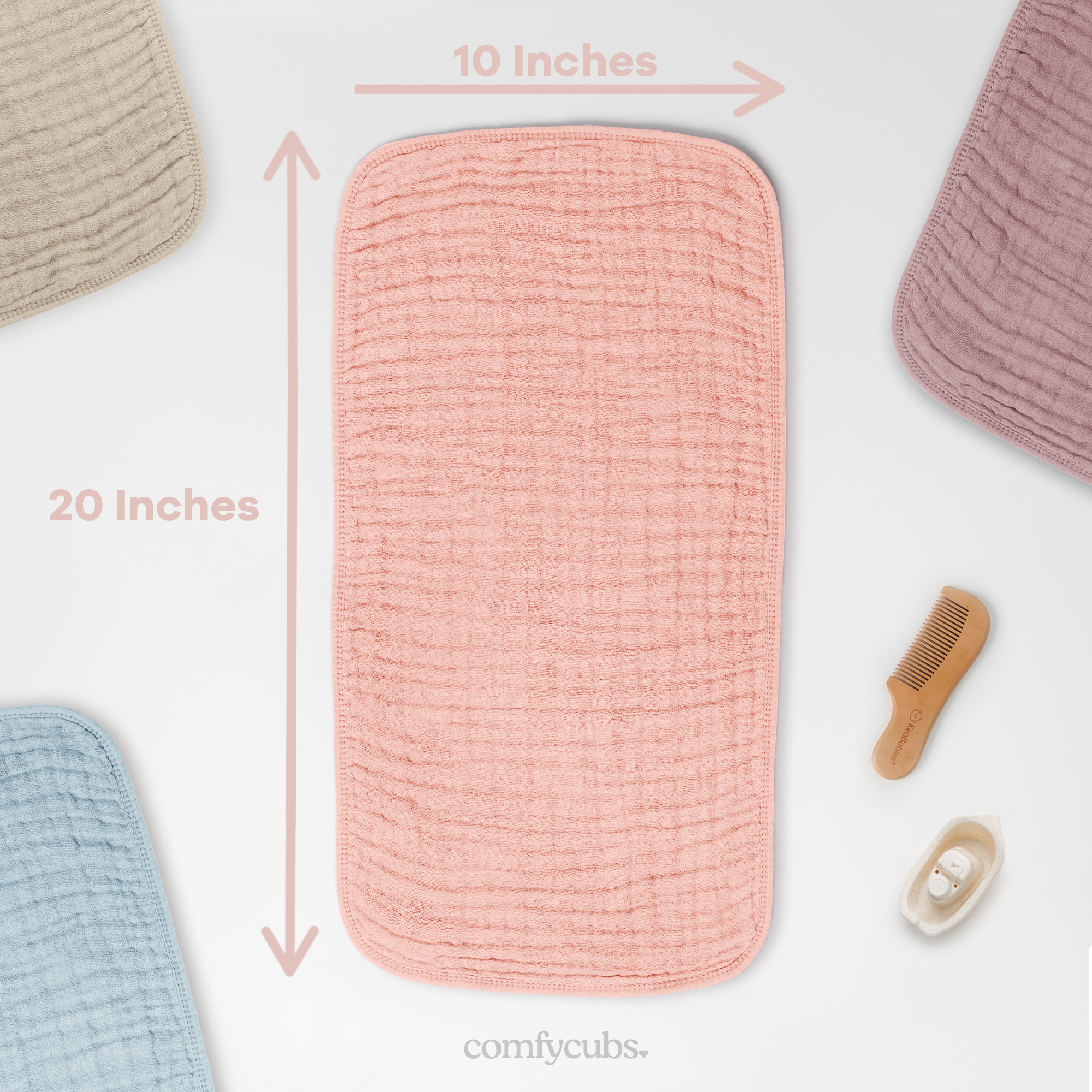 Comfy Cubs - Muslin Burp Cloths by Comfy Cubs - / Pack of 6-Giggles N Gear