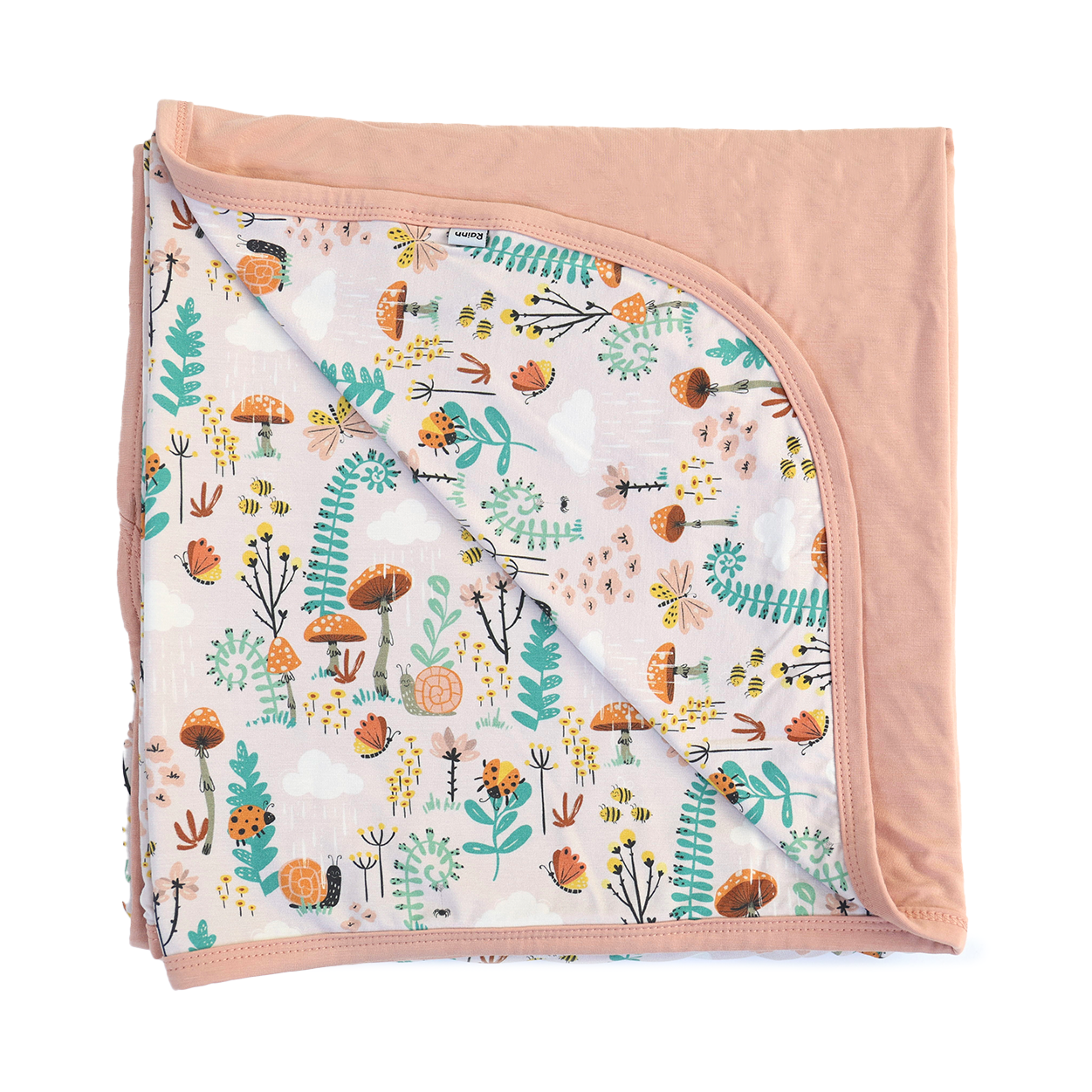 Bamboo Blanket Rainn Cozy Fern with botanical pattern, breathable and hypoallergenic, perfect for sensitive skin and all seasons.